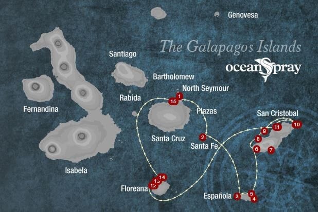 Ocean Spray Galapagos itinerary 6 day b