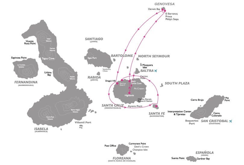 Galapagos Legend Central route