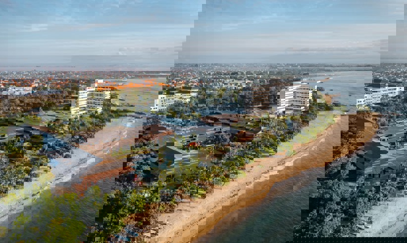 The Meru Sanur & Bali Beach Hotel Facade Photo 2 From Ocean To Property View