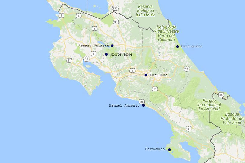 costa rica map