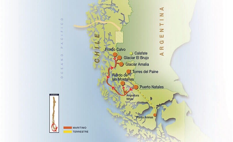 Skorpios III Patagonia Cruise - Route Map
