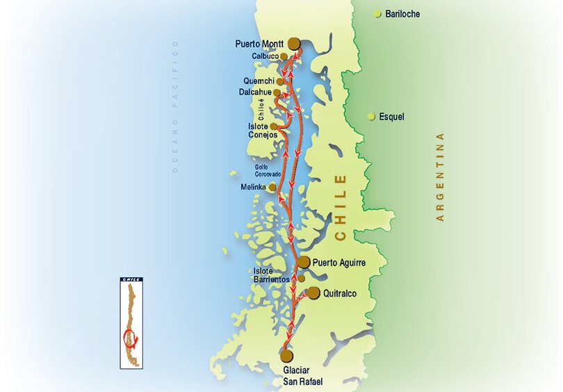 Skorpios II Patagonia Cruise - Map