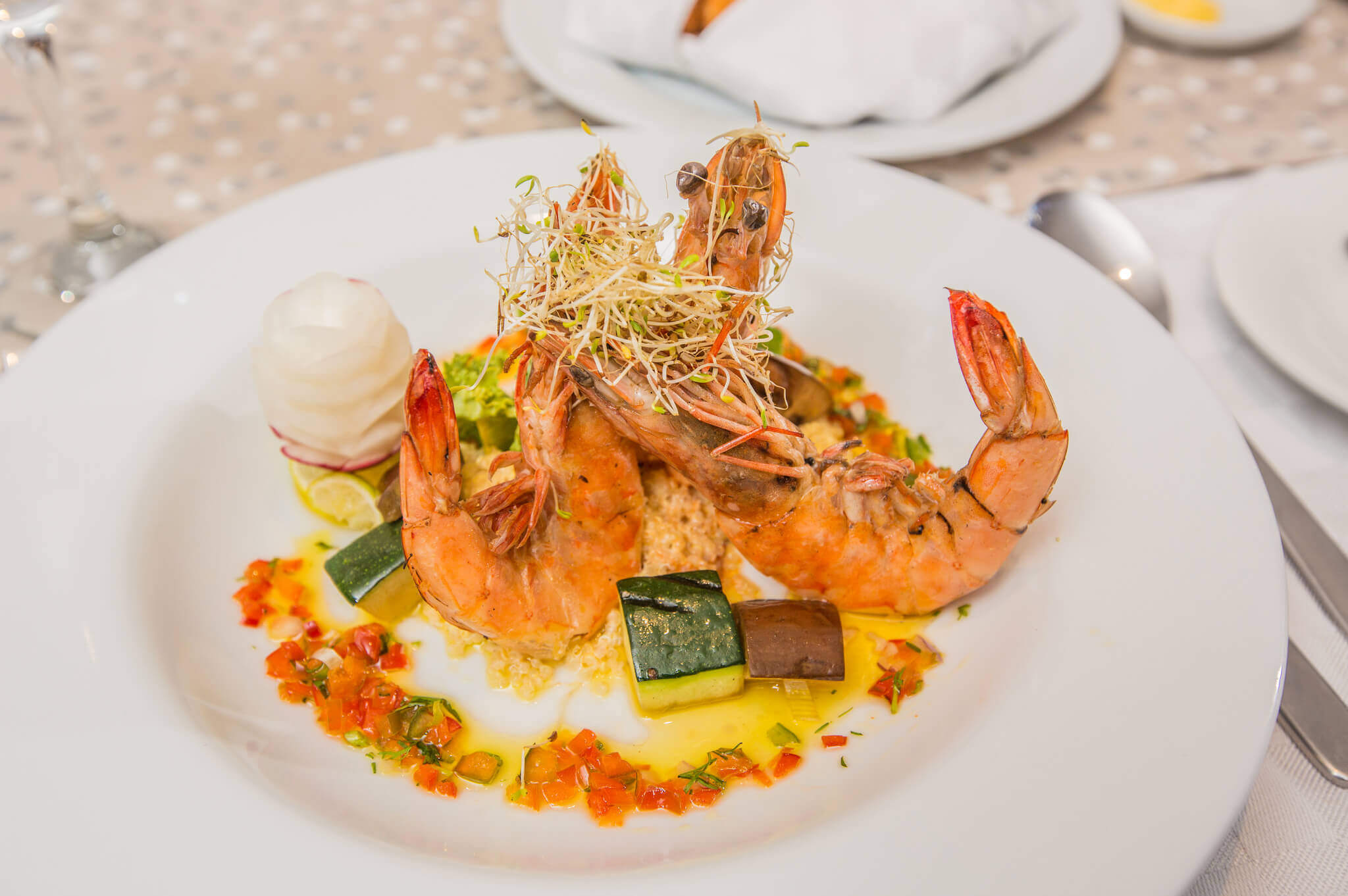 Expert chefs prepare delicious cuisine 