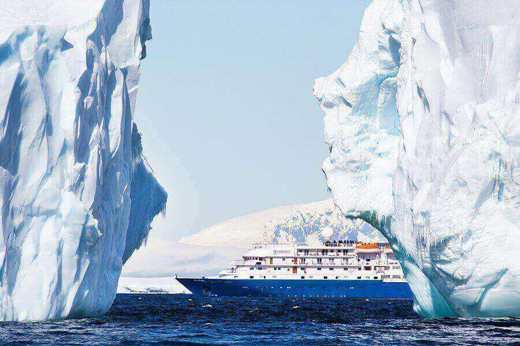 Sea Spirit Antarctica Cruise passing glaciers