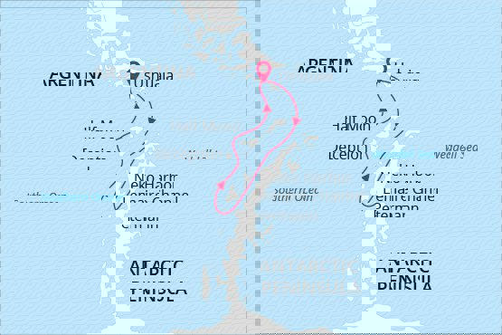 Sea Spirit Antarctica Cruise Map
