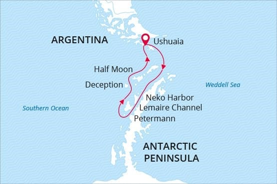 Sea Spirit Antarctica Cruise Map