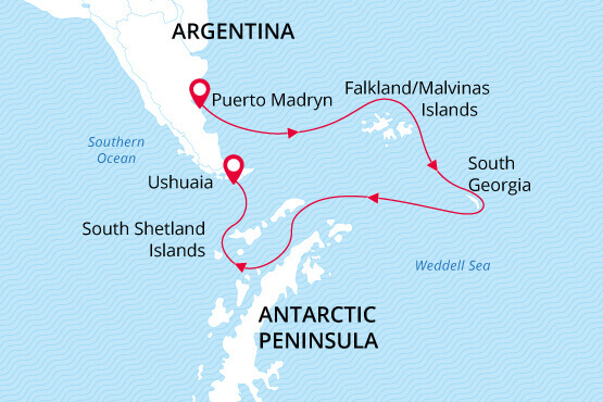 Sea Spirit Antarctica Cruise Map