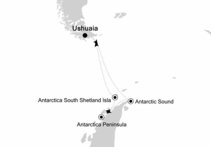 Silver Explorer Antarctica Cruise Map