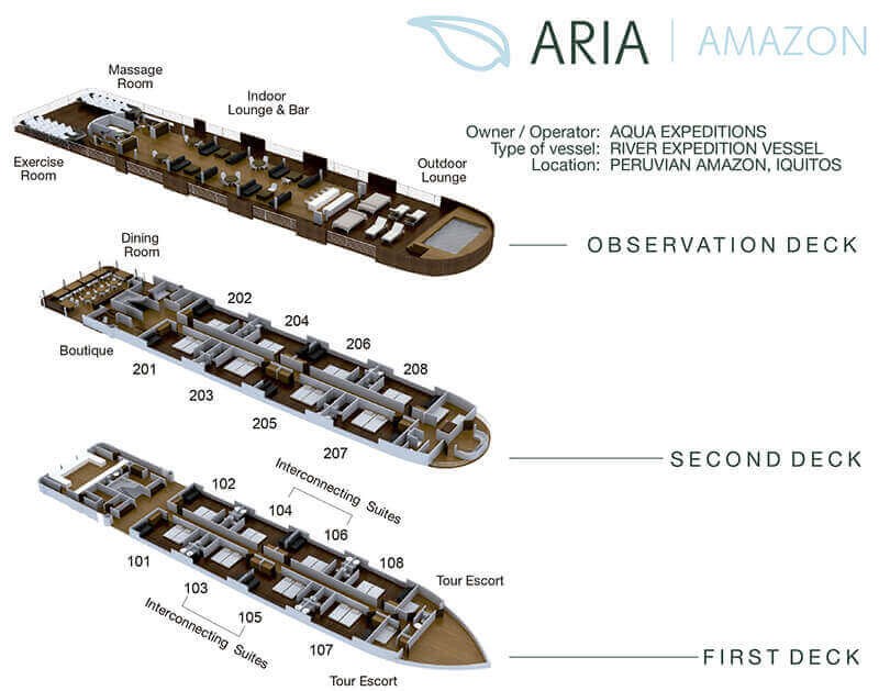 Aria Amazon cruise deck plan