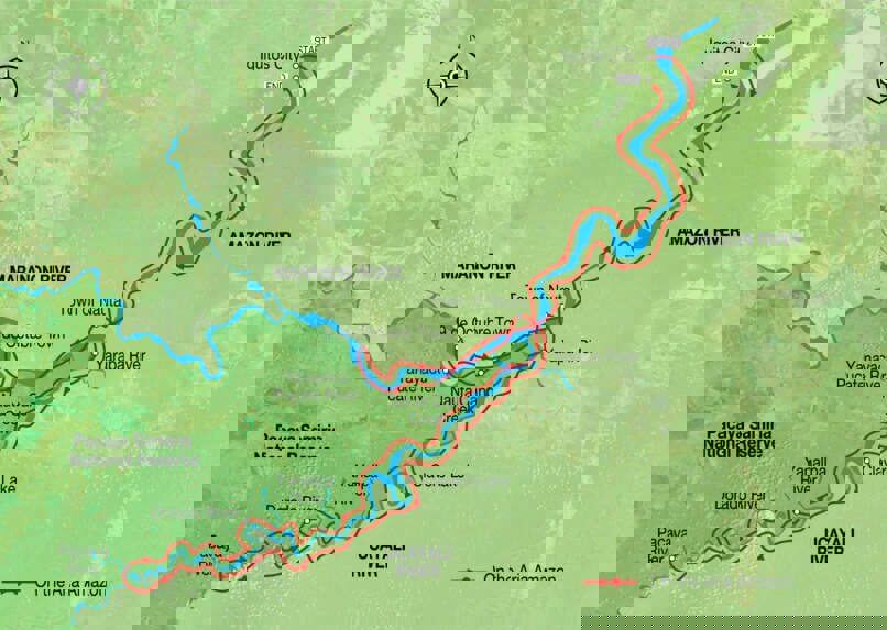 Aria Amazon Cruise in Peru map