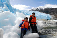 Touching the glacier 