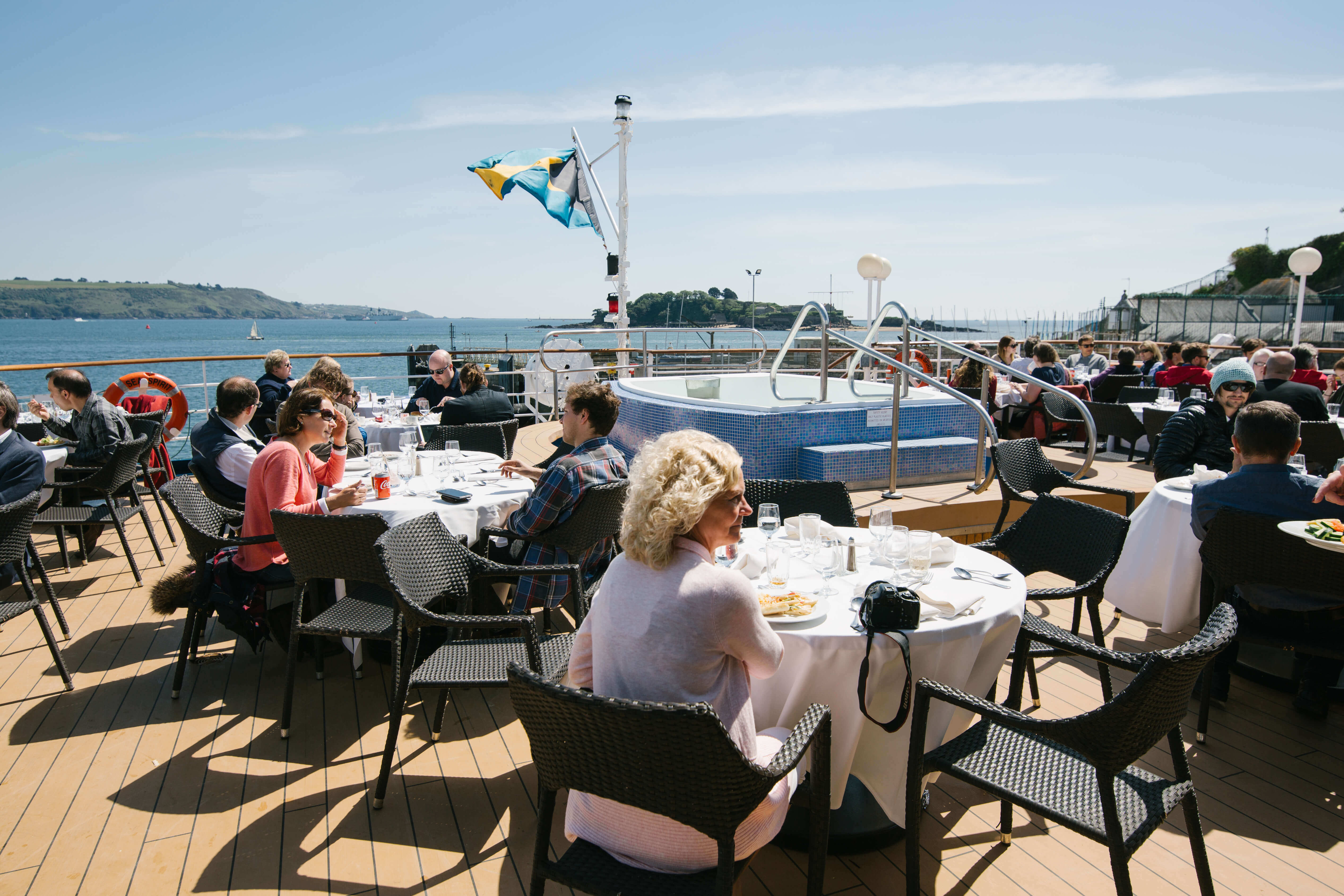 Enjoying the sunshine on deck