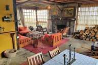 The rustic interior 