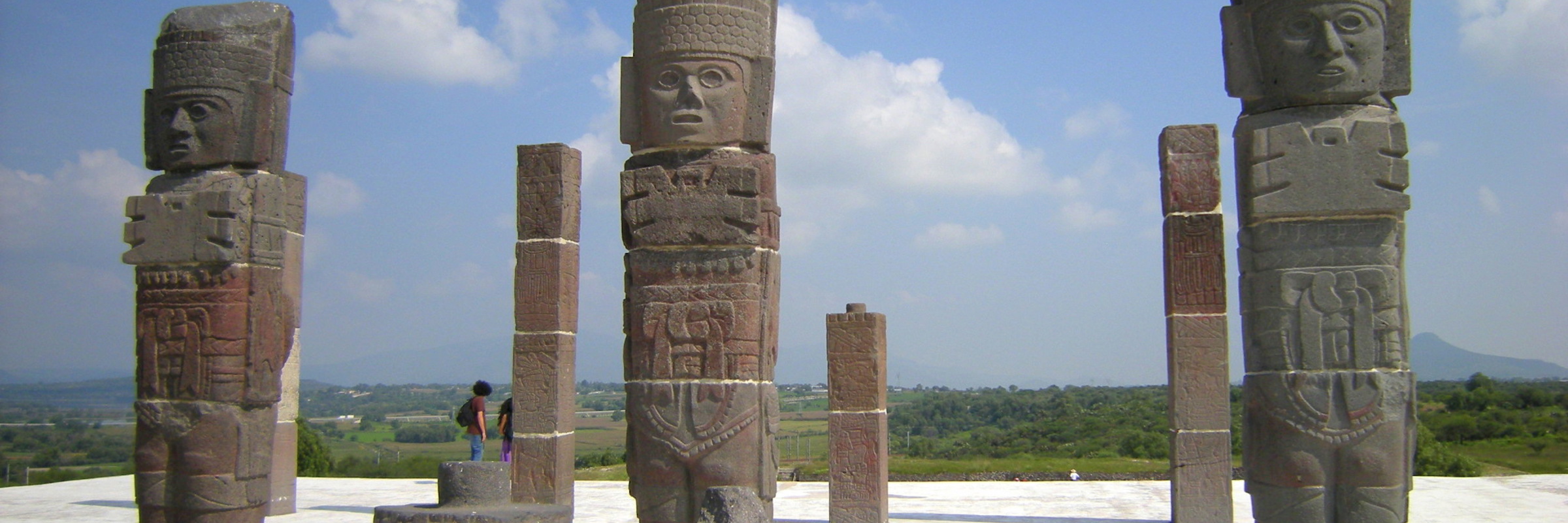 The Atlantean warriors statues at Tula, an ancient Toltec archaeological site in Hidalgo, central Mexico. 