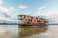 The Manatee Amazon Explorer sailing on the Napo River