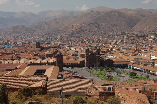 The rooftops of Cusco stretch beneath the Andes, echoing Inca and colonial legacy. 