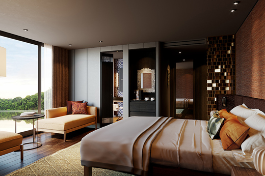 Spacious cabin suite on a luxury Amazon river cruise departing from Iquitos, Peru. 