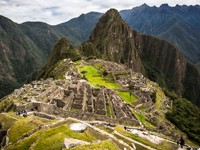 Panoramic view Machu Picchu Inca 