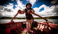 Boatman on Lake Titicaca