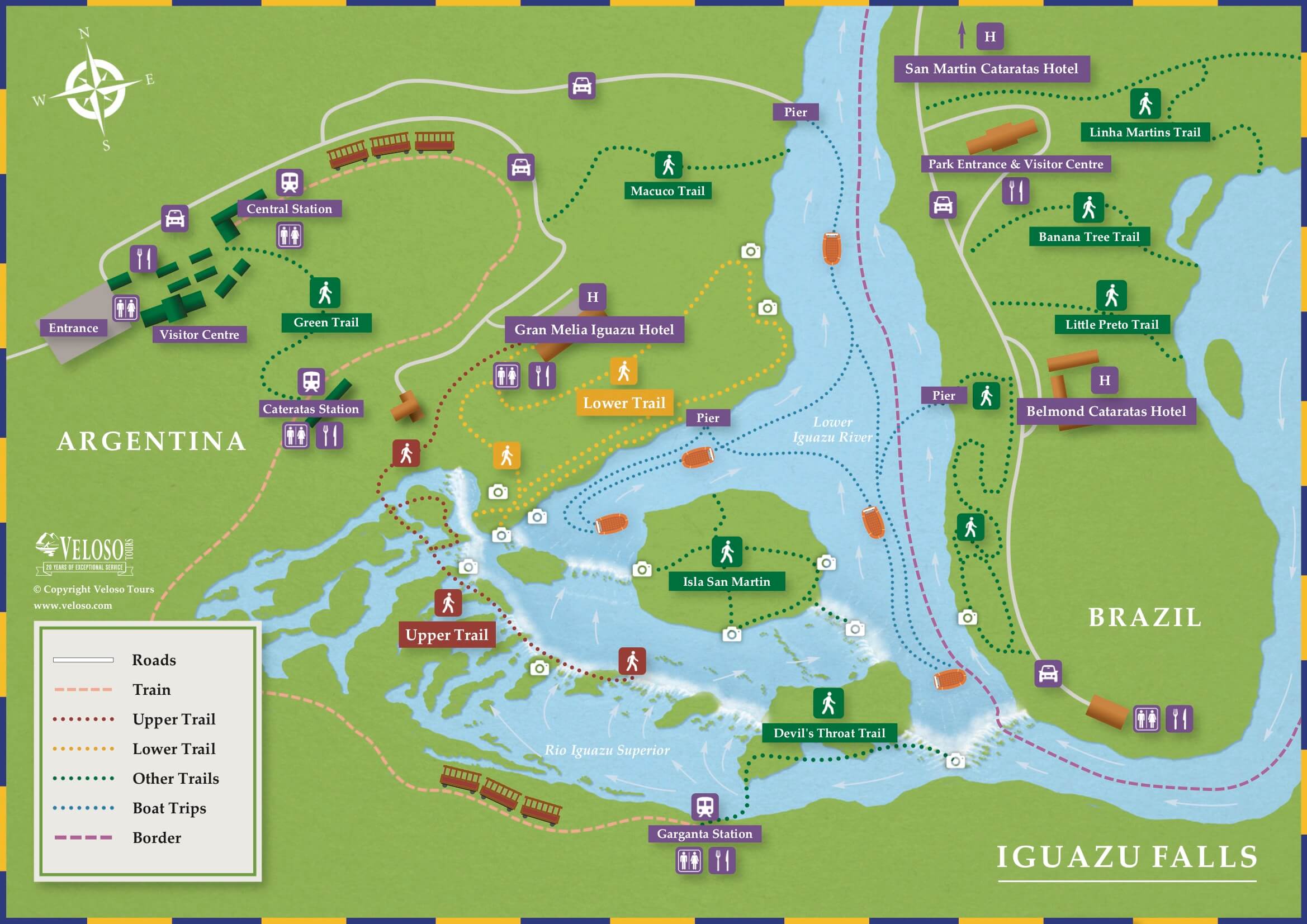 Iguassu Falls by Veloso Tours - Iguazu Falls Map