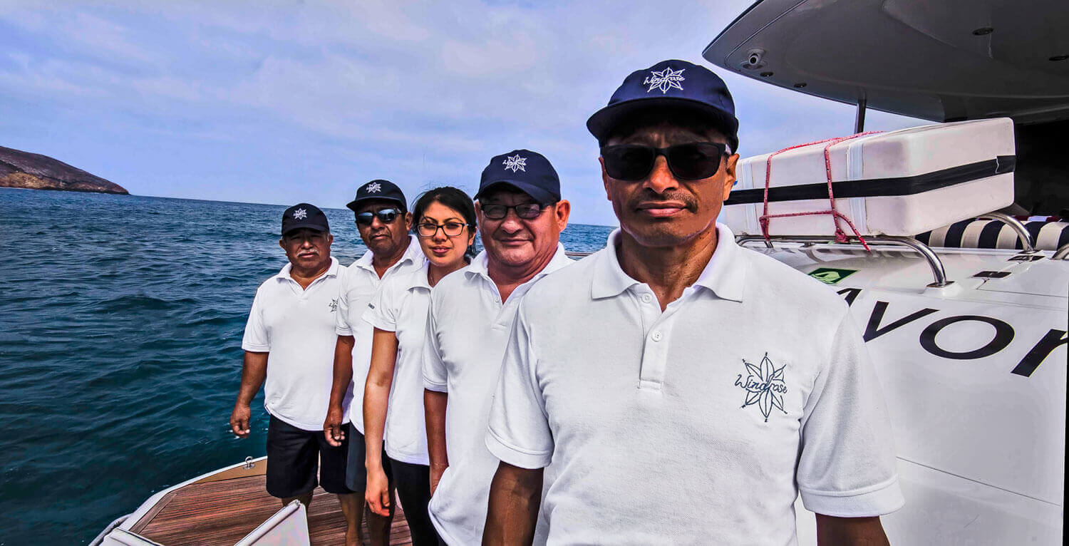 The expert crew and guides on the Windrose