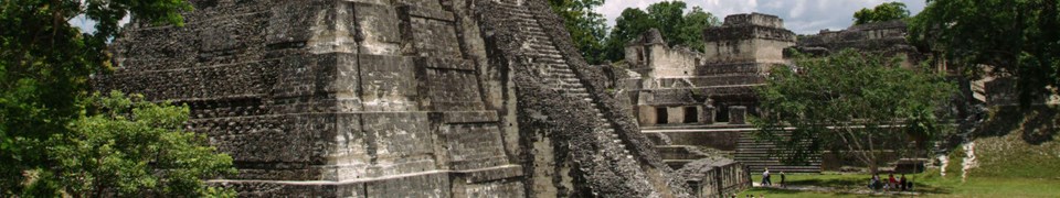 Tikal pyramid raising above the tree canopy