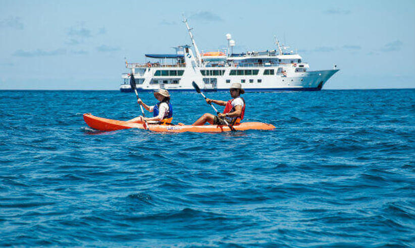 Sea kayaking off the Isabela II