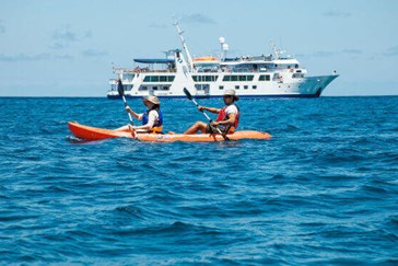 Sea kayaking off the Isabela II