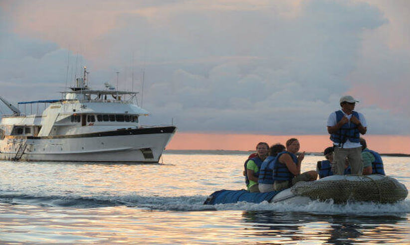 Going ashore by zodiac