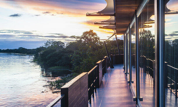 Experience the Amazon from the comfort of the Aria riverboat