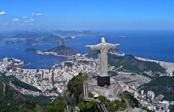 Christ the Redeemer watches over Rio de Janeiro, Brazil, from atop Corcovado. 