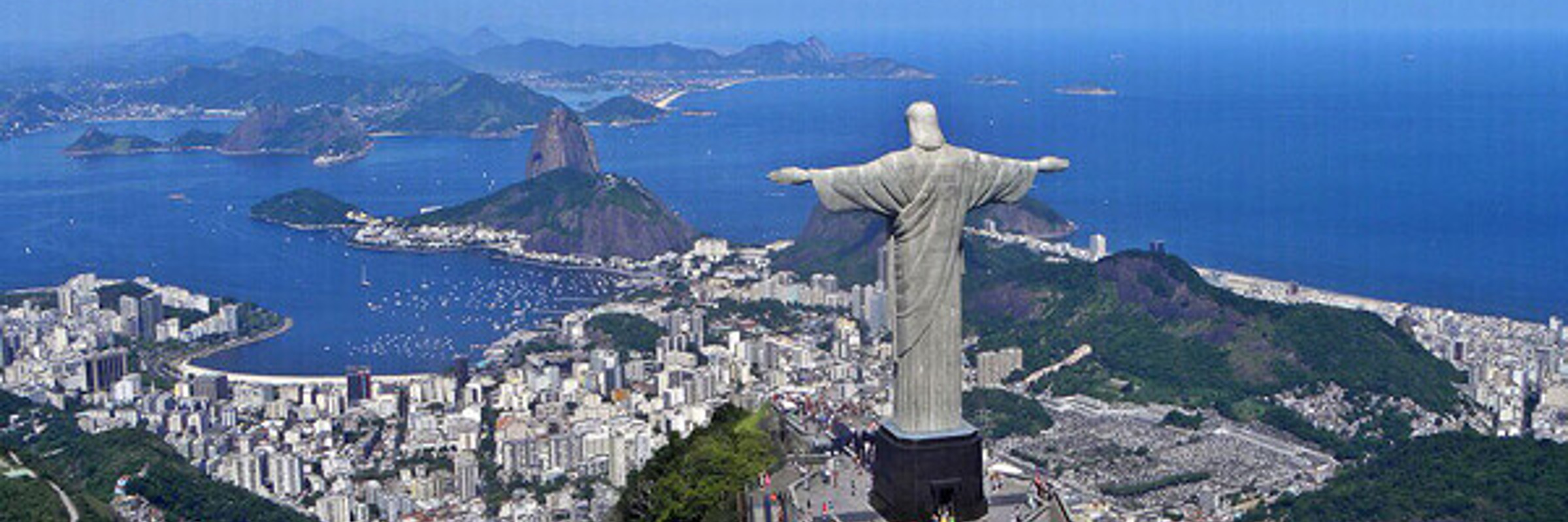 Christ the Redeemer watches over Rio de Janeiro, Brazil, from atop Corcovado. 
