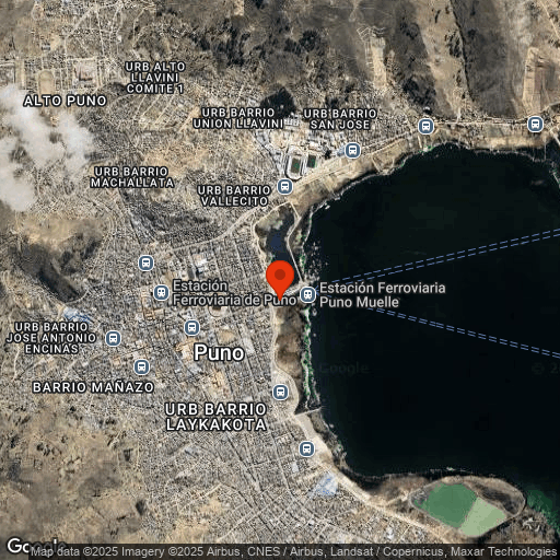 Map of Peru Rail Train from Lake Titicaca to Cusco