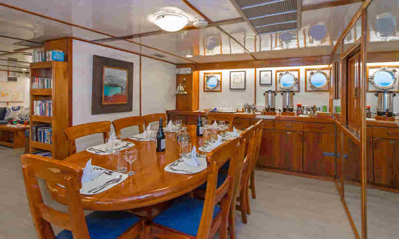 The indoor dining area