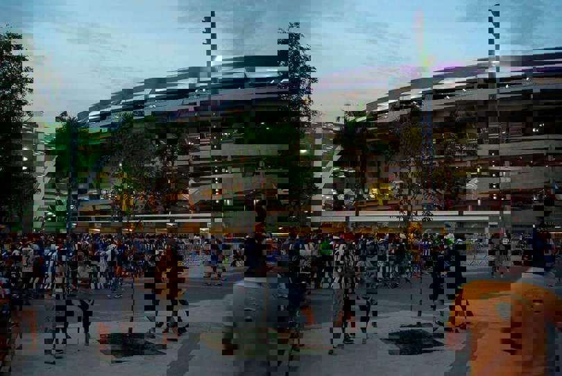 watching football at the Maracana in Rio de Janeiro