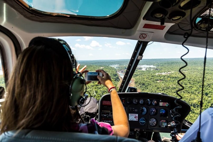 helicopter ride over the Iguassu Falls