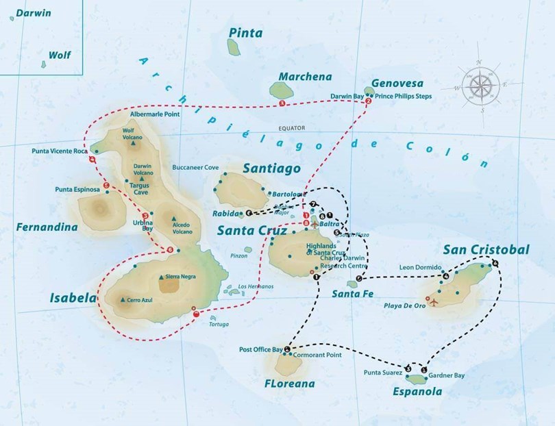 Samba Galapagos route maps