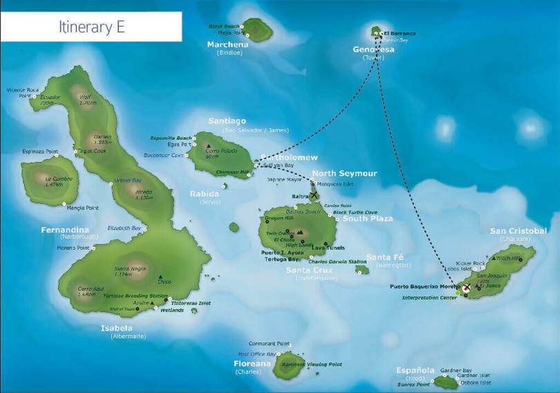 Galaxy Galapagos Itinerary E