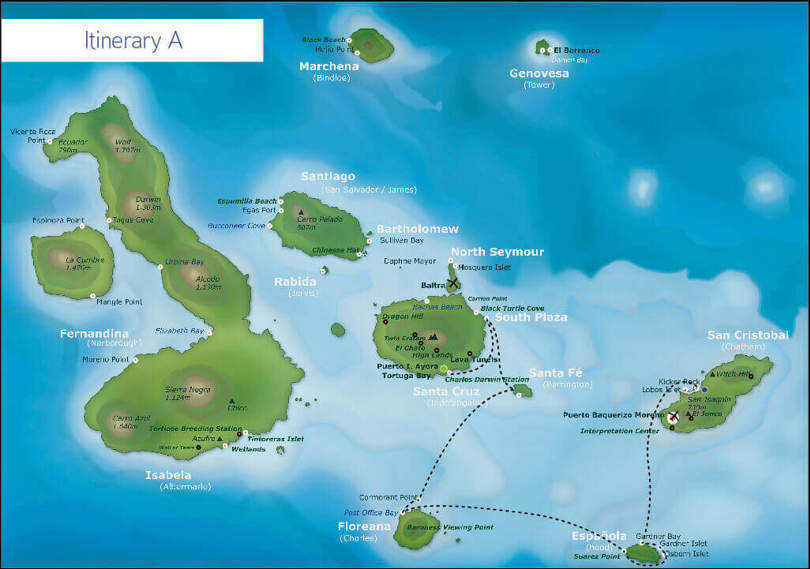 Galaxy Galapagos itinerary A