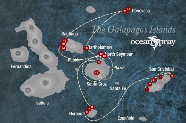 Ocean Spray Galapagos itinerary 8 day b