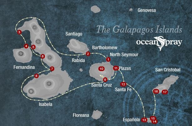 Ocean Spray Galapagos itinerary 8 day a