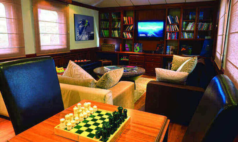 The library on the Celebrity Xperience is a great place to relax