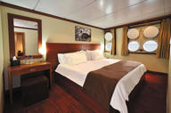 A deluxe ocean view stateroom