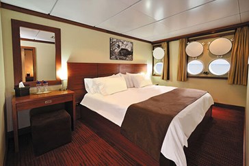 A deluxe ocean view stateroom