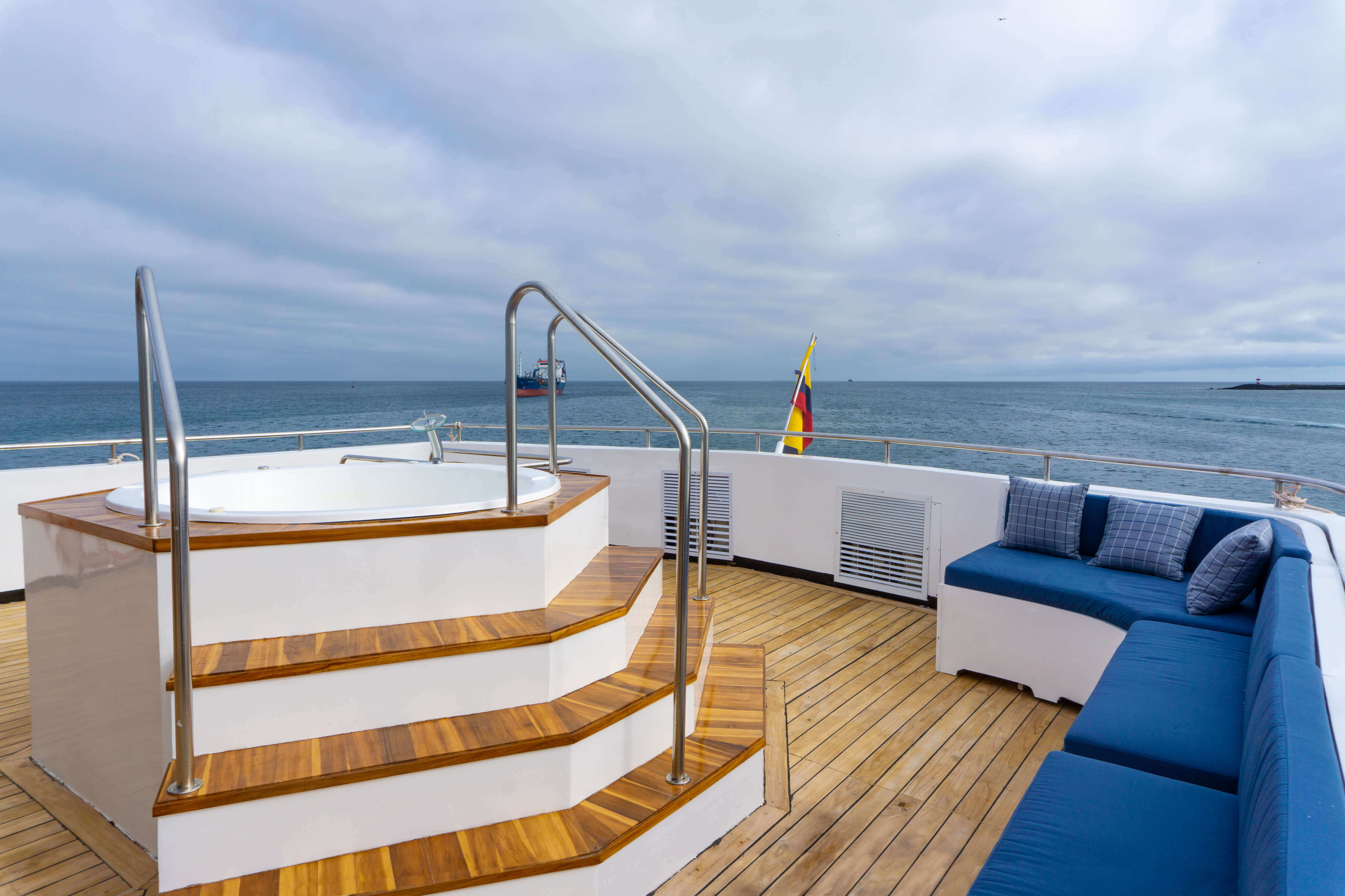 The jacuzzi on the sun deck
