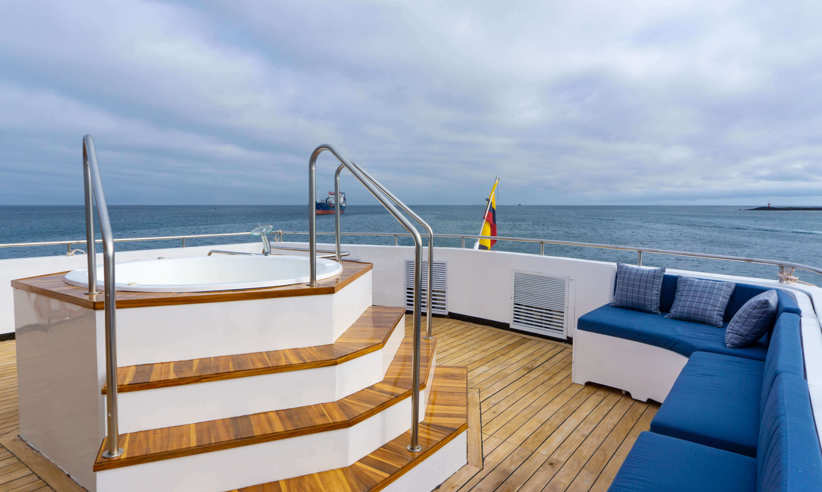 The jacuzzi on the sun deck