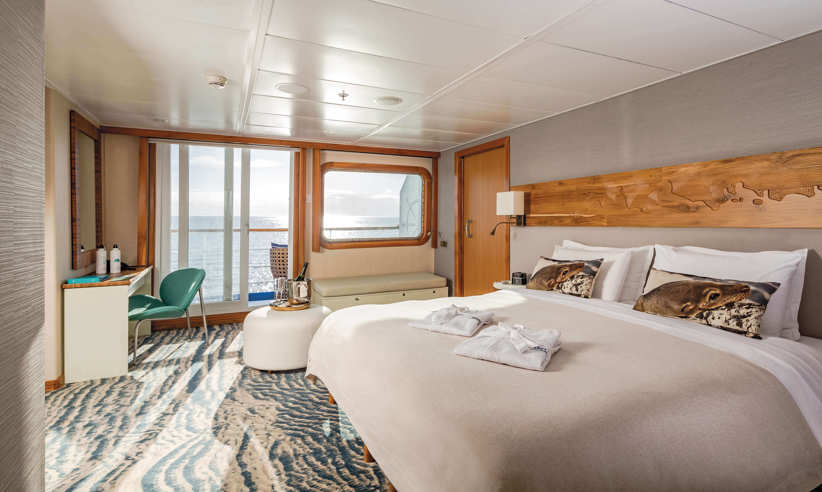 A balcony suite plus cabin