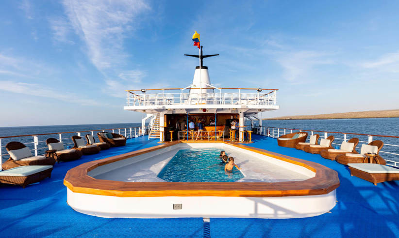The swimming pool on the sun deck