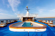 The swimming pool on the sun deck