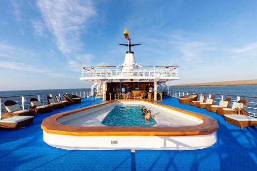 The swimming pool on the sun deck